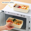 Axyaa Square Divided Lunch Box: Portable, Microwave Safe, Large Capacity, Sealed