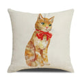 Funny Cats Print Pillow Case for Home Decor by Axyaa: 45x45cm Linen Cover