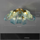Axyaa Blue Flower Chandelier: LED Modern Home Decor Hanging Lamp for Luxury Living Room
