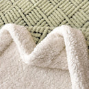 Axyaa Plush Fleece Throw Blanket for Sofa Bed - Warm Double Layer Plaid Blanket