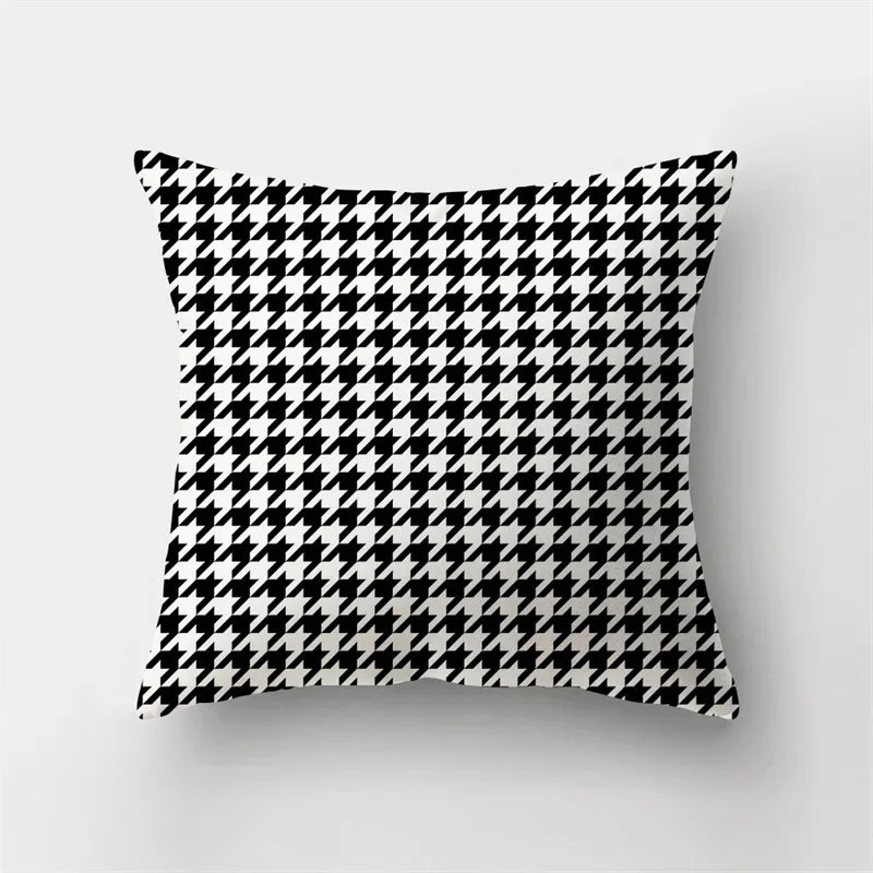 Yellow Black Geometric Cushion Cover - Wave Line Design by Axyaa