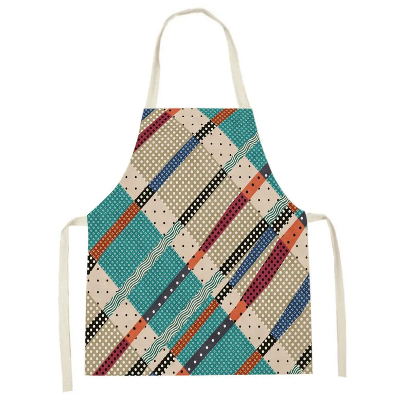 Axyaa Geometric Floral Kitchen Apron - Stylish Adult Kids Bib for Cooking & Baking