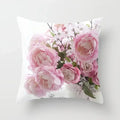 Axyaa Pink Flower Pattern Decorative Cushion Cover for Sofa Pillows - Polyester Material