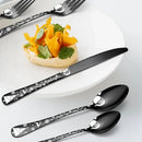 Axyaa 20PCS Stainless Steel Black Plated Cutlery Set with Engraved Handle for Christmas
