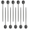 Axyaa Long Handle Mirror Ice Spoon Set - 10Pcs Stainless Steel Flatware & Bar Tools