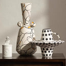 Axyaa Ceramic Vase: Wabi Sabi Style Retro Home Decoration and Flower Vessel