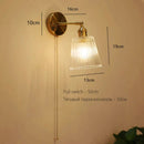 Axyaa Art Deco LED Wall Lamp with Pull Switch, Nordic Design Glass Interior Light