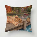 Axyaa Pet Dogs Cartoon Style Pillow Case Home Decor Cushion Sofa Square Pillowcase