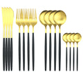 Axyaa Gold Matte Cutlery Set - 16Pcs Stainless Steel Tableware