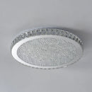 Axyaa Crystal Ceiling Lamp: Ultra-thin Round LED Chandelier in Modern Stainless Steel