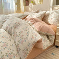Axyaa Minimalist Cartoon Design Duvet Cover Set in 100% Cotton, 4-Piece Bedding Collection