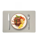 Axyaa Green Leather Placemats Set for Dining Table - Reversible & Wipeable