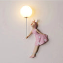 Axyaa Moon Lamp Resin Girl Wall Light for Kids Nursery