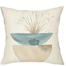 Light Blue Geometric Leaf Pattern Pillowcase for Bohemian Home Decor by Axyaa