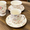 Axyaa British Floral Coffee Cup and Saucer Set | Elegant European Afternoon Tea Mug