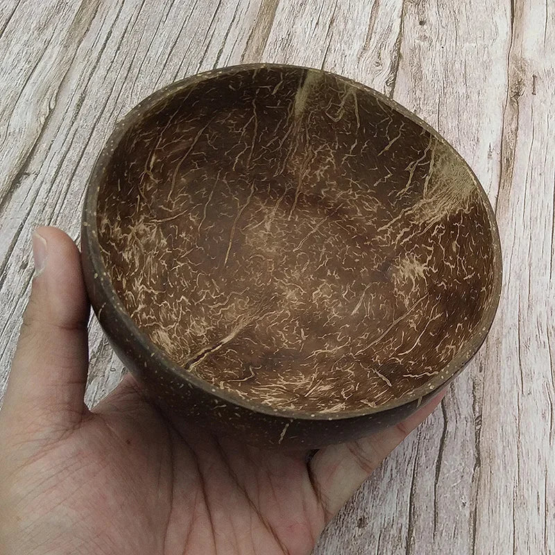 Axya Coconut Bowls Set: Handcrafted Tableware for Fruit, Desserts, Soup, and More
