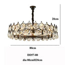 Axyaa Black Iron Crystal LED Chandelier: Modern Round Ceiling Light for Living Room