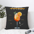 Axyaa Aperol Spritz Themed Decorative Pillow Covers for Sofa, Bedroom, Car