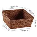 Axyaa Seagrass Rattan Basket Wicker Storage Box Organizer Closet Cosmetic Container