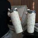 Axyaa 900ml Thermal Water Bottle with Straw, Insulated Stainless Steel Tumbler Cup