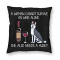 Axyaa Alaskan Malamute Wine Red Dog Pillowcase - Luxury Home Decor