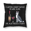 Axyaa Alaskan Malamute Wine Red Dog Pillowcase - Luxury Home Decor