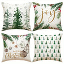 Christmas Joy: Pine Trees & Festive Prints Pillow Cover by Axyaa for Sofa, Bedroom & Car