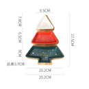 Axyaa Nordic Christmas Ceramic Tree Snack Plate - Rotatable Festive Tableware