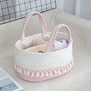 Axyaa Tassel Cotton Rope Diaper Bag Handwoven Multifunctional Storage Basket