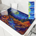 Axyaa Halloween Forest Moon Mountain Drying Mat