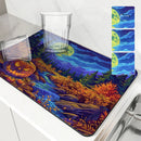 Axyaa Halloween Forest Moon Mountain Drying Mat