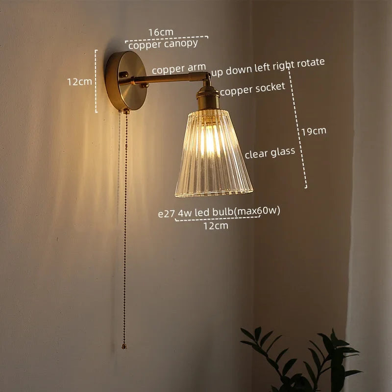 Axyaa Nordic LED Wall Lamps: Modern, Bedroom, Restaurant, Bathroom, Stair Light, Pull Chain Switch