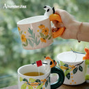Axya Cartoon Cat Ceramic Mug - Cute Coffee Cup, Breakfast Milk Cup, Creative Gift