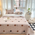 Axyaa Spring Cotton High-Temp Sand-Washed Bed Cover Single Piece, Winter Padded Bed for One