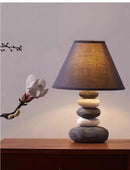 Axyaa Bionic Stone Table Lamp: Retro Nordic Wabi Sabi Style for Home Decor.