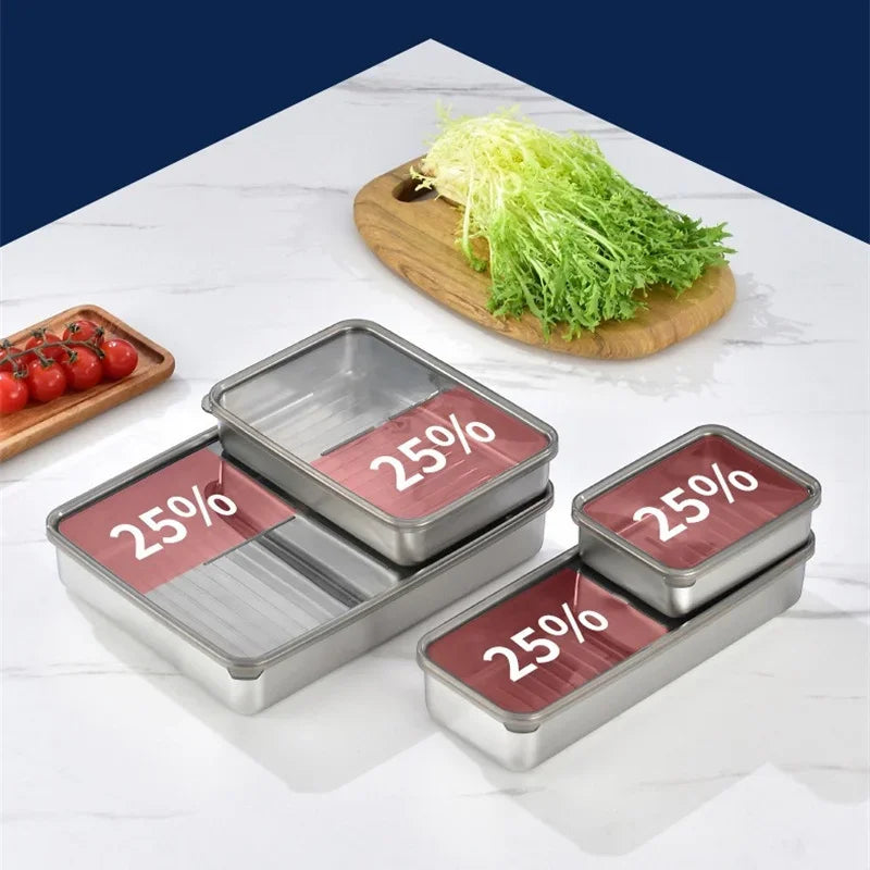 Axyaa Stainless Steel Food Preservation Container for Kitchen Refrigerator Storage