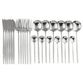 Axyaa 24-Piece Stainless Steel Champagne Gold Cutlery Set