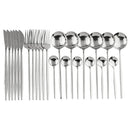 Axyaa 24-Piece Stainless Steel Champagne Gold Cutlery Set