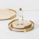 Axya Marble Tray with Metal Frame: Wabi-Sabi Home Decor & Tabletop Display