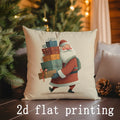 Axyaa Christmas Santa & Snowman Patterned Pillow Covers for Sofa, Bedroom, Car