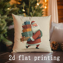 Axyaa Christmas Santa & Snowman Patterned Pillow Covers for Sofa, Bedroom, Car