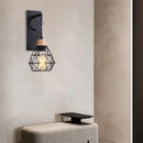 Retro Iron Wall Lamp Black Indoor Light Fixture for Bedroom by Axyaa
