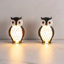 Axyaa LED Owl Resin Desk Lamp for Children - Home Decor Bird Ornament