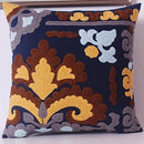Axyaa Navy Blue Floral Embroidered Cushion Cover 45x45cm
