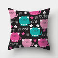 Black Cat Pattern Pillowcase for Sofa Decor Axyaa Brand