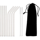 Axyaa Stainless Steel Straws Set with Cleaning Brush - Colorful, Reusable Metal Straws