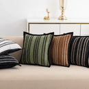 Axyaa Chenille Striped Geometric Cushion Cover Set