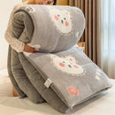 Axyaa Plush Cartoon Bear Blanket: Soft Warm Queen Comforter, Fluffy Fleece Winter Bedding