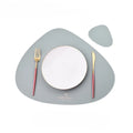 Axyaa Oval Faux Leather Placemat Coaster Sets - Waterproof Non-Slip Nordic Table Pads