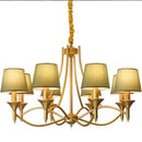 Axyaa Grey Green Fabric Chandelier with E14 Bulb and Copper Iron Frame